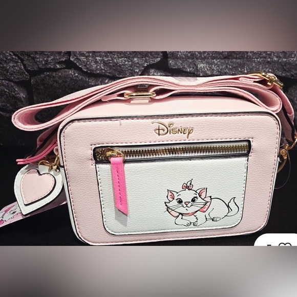 Disney Handbags - NWT Disney Aristocats Marie Pink and White Camera Crossbody Bag